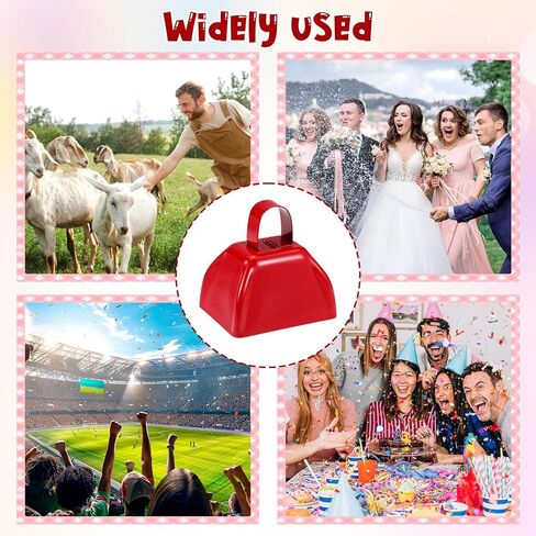 16pcs رعاة البقر الأحمر مع مقبض ، أجراس البقر المعدنية 3 بوصة للأحداث الرياضية ، وصياغة ضوضاء أجراس البقر اليدوية لألعاب كرة القدم والاحتفالات in Saudi Arabia