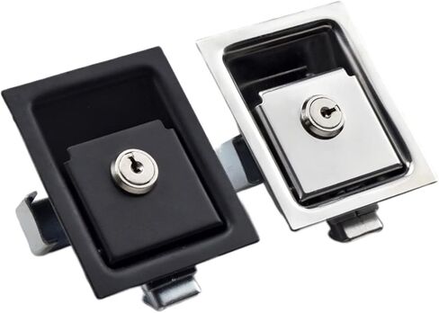 Stainless Steel Paddle Handle Lock Door Latch Heavy Duty Flush Mount for Door Trailer 1Pcs (Color : Silver with Key) in Saudi Arabia