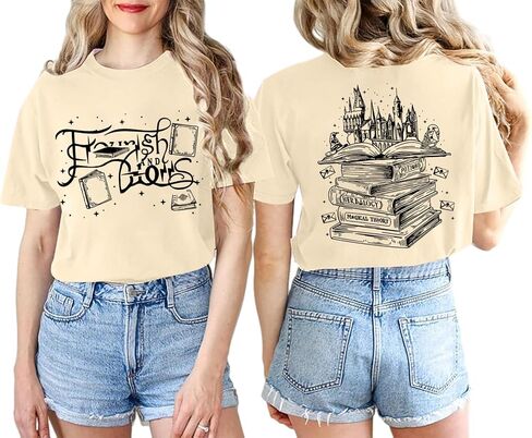 Magical Shirts for Women Flourish and Blotts Shirt Book Tshirt Wizard Costume Clothes in Kuwait