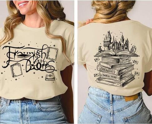 Magical Shirts for Women Flourish and Blotts Shirt Book Tshirt Wizard Costume Clothes in Kuwait
