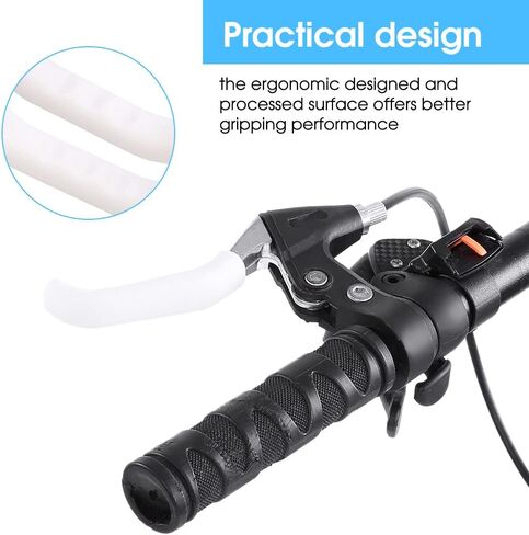 VGEBY 2Pcs Brake Lever Cover Handle Sleeve Silicone Fixed Gear Good for Mountain & Road Bike(White) and Spare Parts Parts Parts Parts in Saudi Arabia
