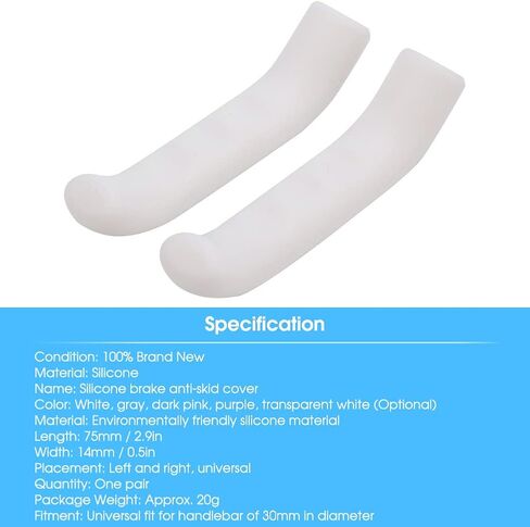 VGEBY 2Pcs Brake Lever Cover Handle Sleeve Silicone Fixed Gear Good for Mountain & Road Bike(White) and Spare Parts Parts Parts Parts in Saudi Arabia