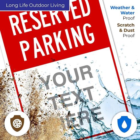 Reserved Parking Sign, Custom Parking Sign for Parking Lots, Businesses and Schools, 10x14 Inches, Rust Free .040 Aluminum, Fade Resistant, Made in USA by Signs in Saudi Arabia