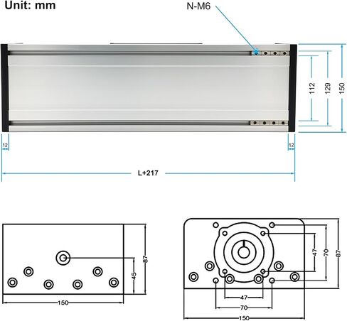 CNC Linear Rail Guide Heavy Duty Sliding Stage 150mm Wide 2005 Ballscrew Double Guide 4 Slide Horizontal Load Max 550 lb 250KG C7 Linear Table with Nema23 NEMA34 Motor Bracket Couplings for DIY in Saudi Arabia