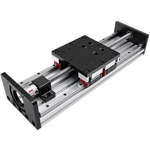 CNC Linear Rail Guide Heavy Duty Sliding Stage 150mm Wide 2005 Ballscrew Double Guide 4 Slide Horizontal Load Max 550 lb 250KG C7 Linear Table with Nema23 NEMA34 Motor Bracket Couplings for DIY in Saudi Arabia