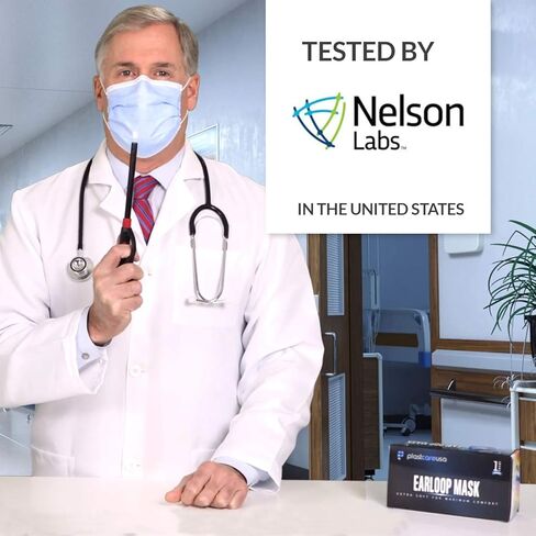 Plastcare USA ASTM المستوى 1 أقنعة الوجه 3-ply ، أقنعة زرقاء يمكن التخلص منها في 50 أو 1000 حزمة in Saudi Arabia