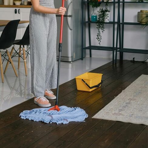 6 حزمة MOP HEAD استبدال تجاري للقطن الثقيل الأزرق MOP Heads استبدال القابلة لإعادة الاستخدام حلقة نهاية end end mop إعادة ملء للاستخدام السكني الصناعي in Kuwait