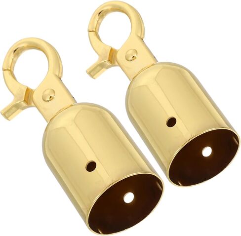 Cabilock 2 Pcs Golden Rope End Caps with Hook Cord End Stoppers Stylish Crowd Control Queue Divider Fittings for Easy Installation and Attachment in Saudi Arabia