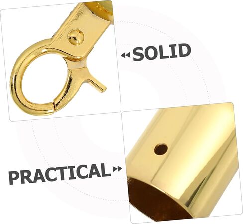 Cabilock 2 Pcs Golden Rope End Caps with Hook Cord End Stoppers Stylish Crowd Control Queue Divider Fittings for Easy Installation and Attachment in Saudi Arabia