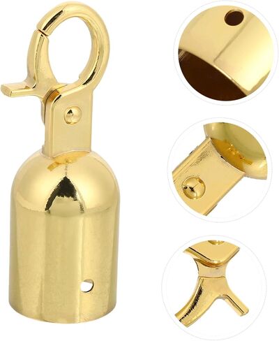 Cabilock 2 Pcs Golden Rope End Caps with Hook Cord End Stoppers Stylish Crowd Control Queue Divider Fittings for Easy Installation and Attachment in Saudi Arabia