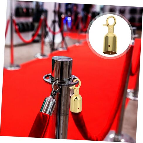 Cabilock 2 Pcs Golden Rope End Caps with Hook Cord End Stoppers Stylish Crowd Control Queue Divider Fittings for Easy Installation and Attachment in Saudi Arabia