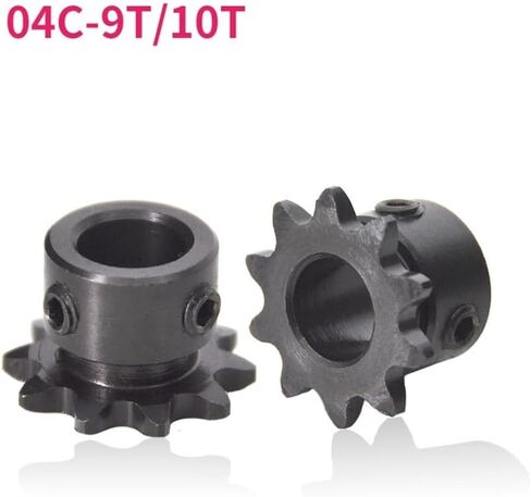 Tooth Roller Chain Sprocket 1Pcs 04C Chain Gear 45# Steel 9T/10T Teeth Large Step Industrial Sprocket Wheel(9 Teeth,8mm) in Saudi Arabia