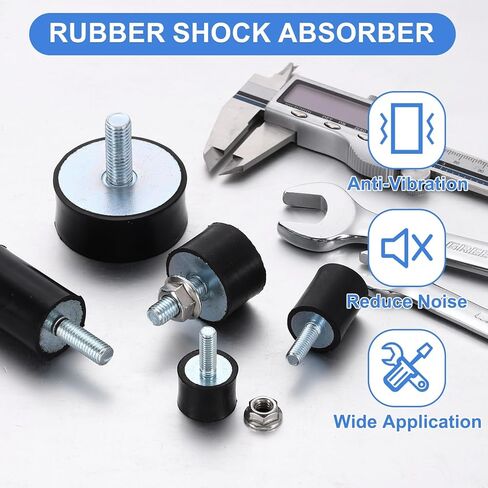 uxcell M10 Rubber Mounts, 2Pcs 40x20mm(DxH) Rubber Cylindrical Anti Vibration Isolator Shock Absorber with Lock Nut for Car Bobbin Generator Air Compressors in Saudi Arabia