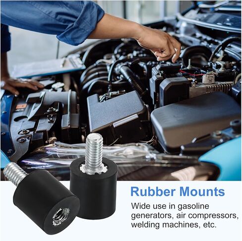 uxcell M10 Rubber Mounts, 2Pcs 40x20mm(DxH) Rubber Cylindrical Anti Vibration Isolator Shock Absorber with Lock Nut for Car Bobbin Generator Air Compressors in Saudi Arabia