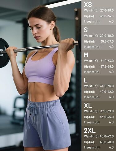 شورتات الجري للنساء للنساء الجاف الجاف لينة التمرين الرياضي الرياضي الرياضي شورتات نشطة مع جيوب ، 4 بوصات inseam in Kuwait