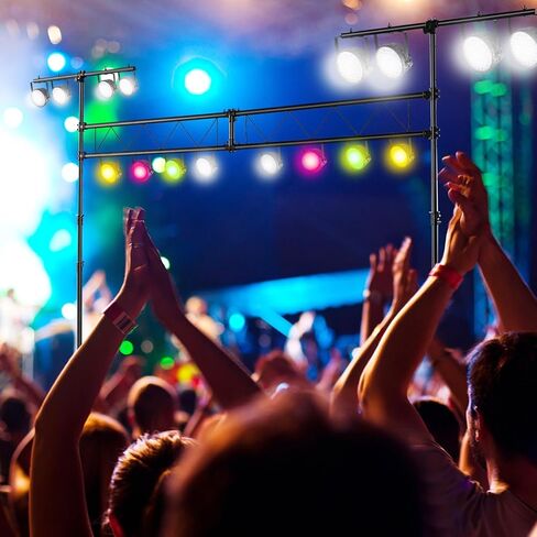 Tangkula Stage Lighting Stand, 14FT Lighting Truss System w/32 Lights Hold 220LBS Capacity, 11 Adjustable Height, Retractable T Bar, Non-slip Pads, Freestanding Metal DJ Lighting Truss for Party Bar in Saudi Arabia