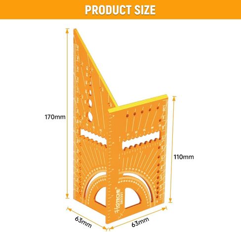 Hoteche 7-in-1 150mm 3D Multi-Angle Measuring Square Aluminum Alloy Miter Triangle Carpenter Ruler High Precision Hole Scribing Woodworking Tools in Saudi Arabia