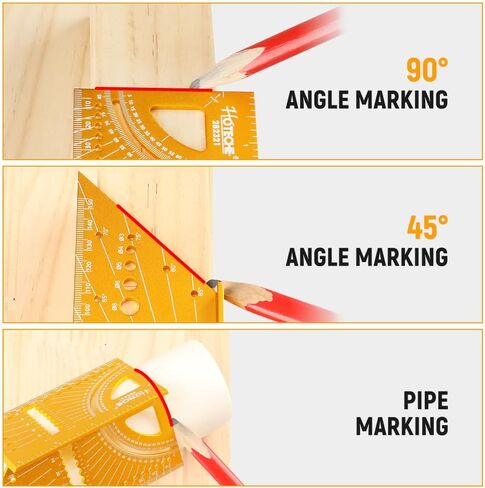 Hoteche 7-in-1 150mm 3D Multi-Angle Measuring Square Aluminum Alloy Miter Triangle Carpenter Ruler High Precision Hole Scribing Woodworking Tools in Saudi Arabia