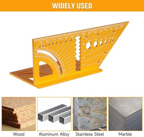 Hoteche 7-in-1 150mm 3D Multi-Angle Measuring Square Aluminum Alloy Miter Triangle Carpenter Ruler High Precision Hole Scribing Woodworking Tools in Saudi Arabia