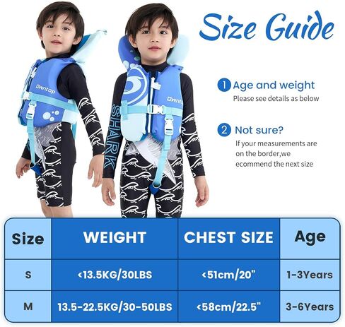 Owntop Toddler Swim Vest Kids Float Jacket Swimming Aid for Children 20-30-40-50 lbs with Adjustable Safety Straps Age 1-6 Years in Kuwait