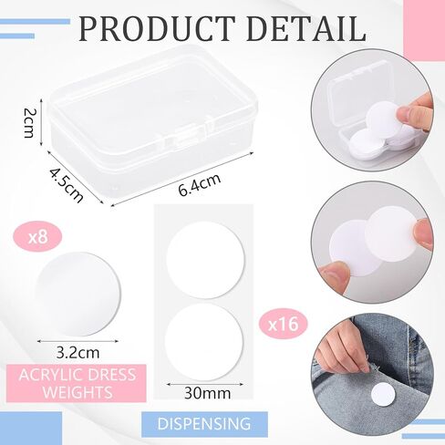 Honeydak 8 Pcs Dress Weights for Hem Invisible Reusable Hem Weights for Wind Secure Skirt Fit Stick on Adhesive for Garment Skirt Dress in Saudi Arabia