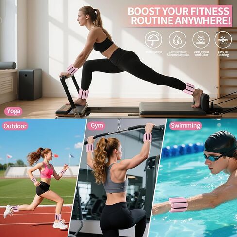 Wrist Weights – Adjustable Ankle Wrist Weights for Women & Men – Set of Weighted Bangles 2 lbs (1 lb Each) | Arm and Leg Weights for Pilates, Yoga, Running & Walking in Kuwait