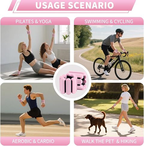 Wrist Weights – Adjustable Ankle Wrist Weights for Women & Men – Set of Weighted Bangles 2 lbs (1 lb Each) | Arm and Leg Weights for Pilates, Yoga, Running & Walking in Kuwait
