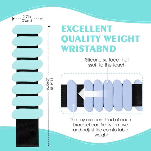 Wrist Weights, Wrist and Ankle Weights for Women and Men(1Lbs Each), Adjustable 2lb Wearable Silicone Weighted Bangles, Fits for Yoga, Pilates, Home Gym, Dance, Swimming, Jogging, Cardio, Strength Training in Kuwait