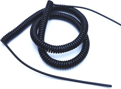 Spiral Telescopic Spring Coiled Cable Wire, 2.5 M 5 M 7.5 M Black Power Cord Expandable Wire, and Cable 6 Core 8 Core 24AWG 20AWG(6 Core 20awg,Line Length 2.5m) in Saudi Arabia