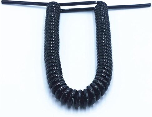 Spiral Telescopic Spring Coiled Cable Wire, 2.5 M 5 M 7.5 M Black Power Cord Expandable Wire, and Cable 6 Core 8 Core 24AWG 20AWG(6 Core 20awg,Line Length 2.5m) in Saudi Arabia
