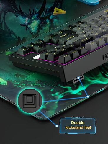 NPET CR108 RGB Gaming Keyboard and Mouse Combo, 108 Keys Swappable Custom Wired Mechanical Keyboard, Linear Red Switches, 7200DPI Adjustable Gaming Mouse for PC Mac Xbox Gamer (108 Keys, Black Grey) in Saudi Arabia