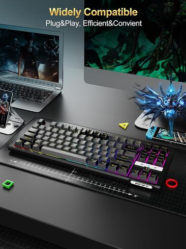 NPET CR108 RGB Gaming Keyboard and Mouse Combo, 108 Keys Swappable Custom Wired Mechanical Keyboard, Linear Red Switches, 7200DPI Adjustable Gaming Mouse for PC Mac Xbox Gamer (108 Keys, Black Grey) in Saudi Arabia