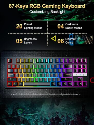 NPET CR108 RGB Gaming Keyboard and Mouse Combo, 108 Keys Swappable Custom Wired Mechanical Keyboard, Linear Red Switches, 7200DPI Adjustable Gaming Mouse for PC Mac Xbox Gamer (108 Keys, Black Grey) in Saudi Arabia