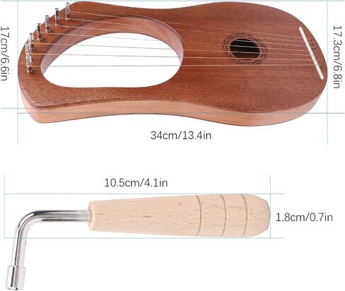 Restokki lyre Harp Rosewood Stable String Portable Transl Wooden 7 Metal String sterm in Saudi Arabia