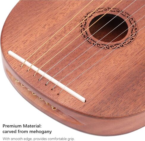 Restokki lyre Harp Rosewood Stable String Portable Transl Wooden 7 Metal String sterm in Saudi Arabia