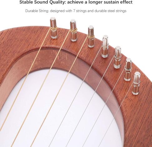 Restokki lyre Harp Rosewood Stable String Portable Transl Wooden 7 Metal String sterm in Saudi Arabia