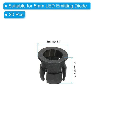 PATIKIL 3mm Emitting Diode Holder, 50 Pcs Plastic Flat LED Holder Clip Mounting Bracket Socket Cap for Lamp Bulb Bezel Mount Panel LED Display, Black in Kuwait