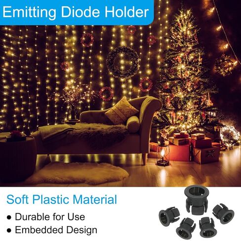 PATIKIL 3mm Emitting Diode Holder, 50 Pcs Plastic Flat LED Holder Clip Mounting Bracket Socket Cap for Lamp Bulb Bezel Mount Panel LED Display, Black in Kuwait