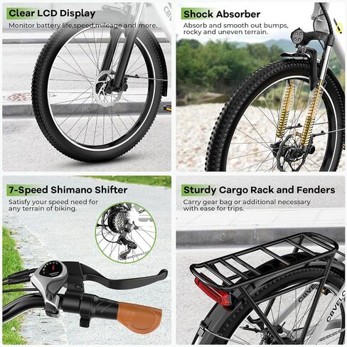 26“ Electric Bike for Adult,1000W Peak, up 80 Miles Removable Battery Ebike,Adult Electric Bicycles for All Terrain,Men Women E Bike, 7-Speed in Saudi Arabia