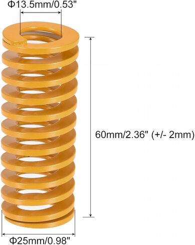 UXCELL 3D الطابعة يموت زنبرك ، 25 مم OD 60MM الطول 2PCS حلزوني ختم الحمل الحمولة انضغاط القالب يموت الينابيع لجزء 3D الطابعة الكهربائية ، الأصفر in Saudi Arabia