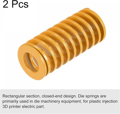 UXCELL 3D الطابعة يموت زنبرك ، 25 مم OD 60MM الطول 2PCS حلزوني ختم الحمل الحمولة انضغاط القالب يموت الينابيع لجزء 3D الطابعة الكهربائية ، الأصفر in Saudi Arabia