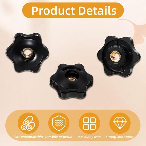 20Pcs 1/4-20 Knob 6 Star Knobs, T Track Bolts Female Threaded Hexagon Head Thru Knob, Black Nylon Screw On Type Clamping Jig Knobs for Mechanical Equipment in Saudi Arabia