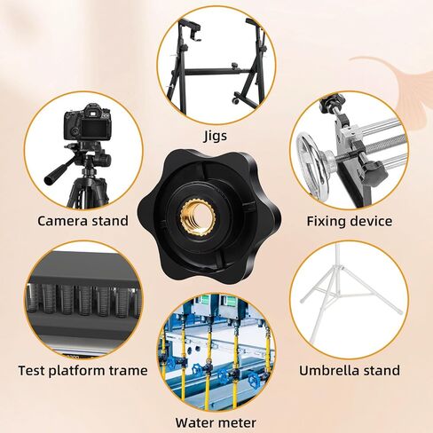 20Pcs 1/4-20 Knob 6 Star Knobs, T Track Bolts Female Threaded Hexagon Head Thru Knob, Black Nylon Screw On Type Clamping Jig Knobs for Mechanical Equipment in Saudi Arabia