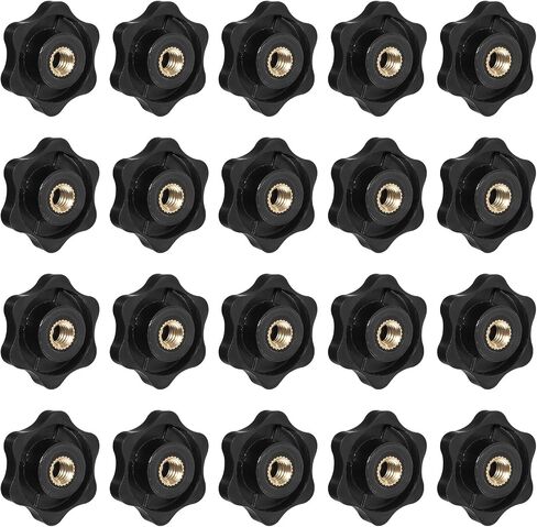 20 Pack 1/4-20 Knob Black Plastic 6 Star Knobs 1/4 Inch 20 Female Threaded T Track Bolts Hexagon Head Thru Knob Nuts Screw-On Clamping Knob Jig Knobs in Saudi Arabia
