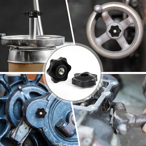 20 Pack 1/4-20 Knob Black Plastic 6 Star Knobs 1/4 Inch 20 Female Threaded T Track Bolts Hexagon Head Thru Knob Nuts Screw-On Clamping Knob Jig Knobs in Saudi Arabia