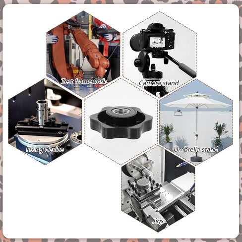 20 Pack 1/4-20 Knob Black Plastic 6 Star Knobs 1/4 Inch 20 Female Threaded T Track Bolts Hexagon Head Thru Knob Nuts Screw-On Clamping Knob Jig Knobs in Saudi Arabia