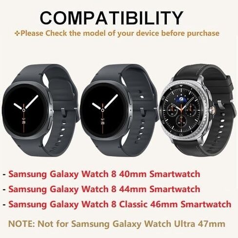 Band Connection Adapter for Samsung Galaxy Watch 8, Galaxy Watch 8 Classic Strap Band, Quick Release Spring Bar Pins with 22mm Stainless Steel Metal Adapter Accessories in Saudi Arabia