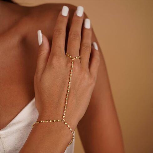 Long tiantian Hand Chain Bracelet Gold Bracelets for Women Link Chain Bracelets Trendy Finger Ring Slave Bracelet Jewelry Gifts in Saudi Arabia