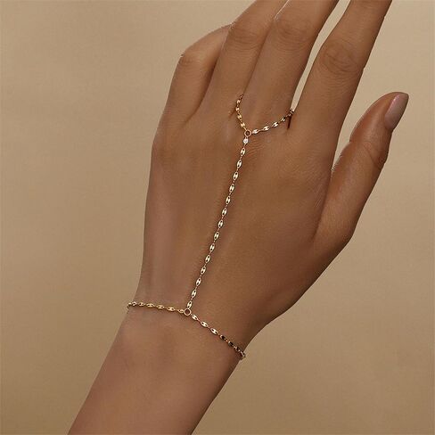 Long tiantian Hand Chain Bracelet Gold Bracelets for Women Link Chain Bracelets Trendy Finger Ring Slave Bracelet Jewelry Gifts in Saudi Arabia