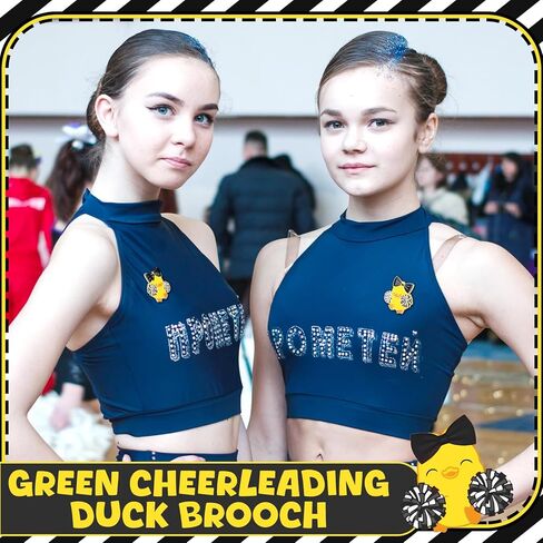 Quelay 24 Pack Cheer Team Gifts Bulk Cheerleader Duck Pins Brooches You've Been Cheer Ducked Tags Team Inspirational Gift Accessories for Teammates in Saudi Arabia